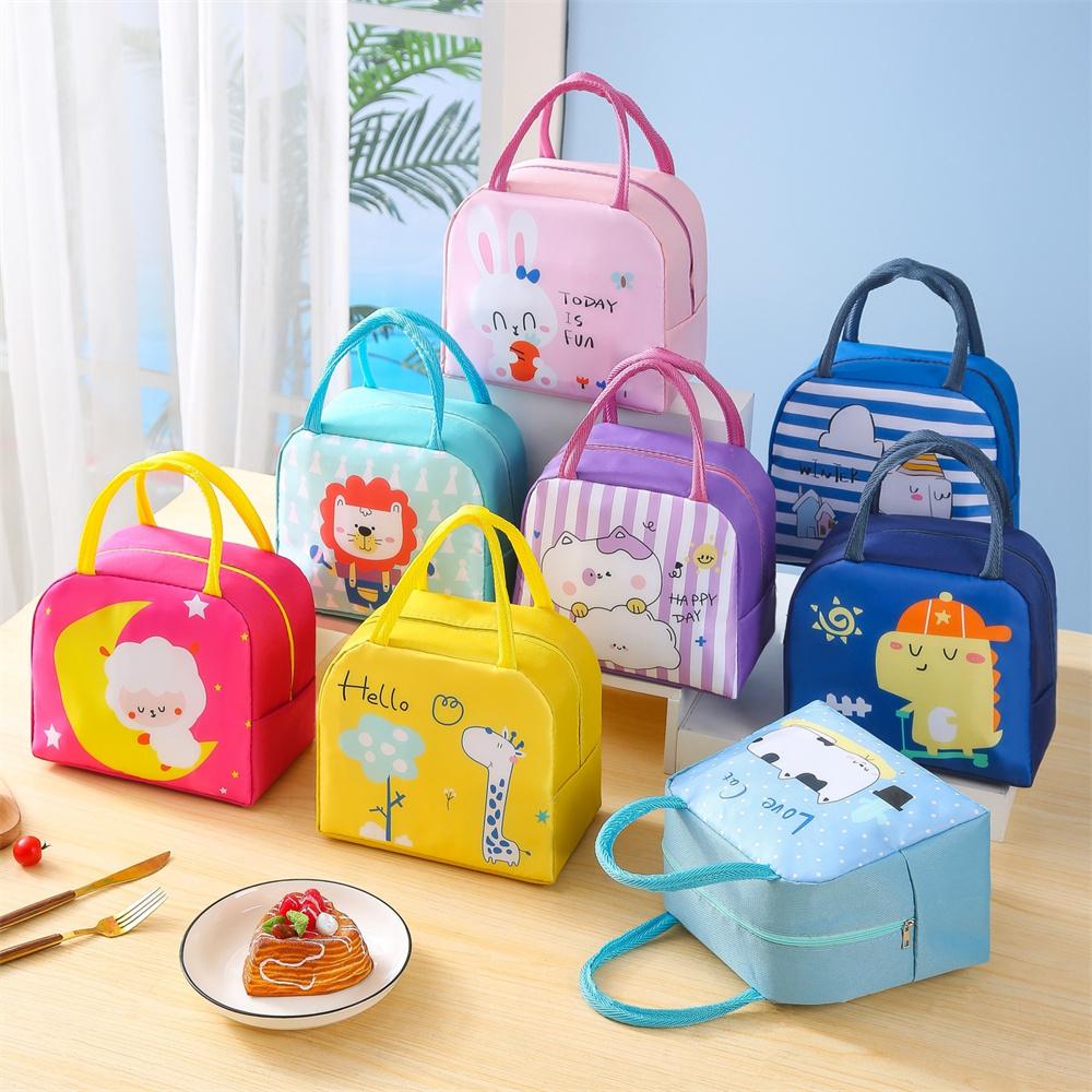 Cartoon Thermal Lunch Bag for Children Insulated Bento Box Portable Picnic Food Storage Bag