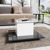 Coffee Table, Coffee Table made of High-Gloss Glass, Movable Coffee Table with Swivel Casters