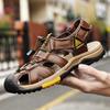 Сандалии модные уличные спортивные настоящие кожаные туфли с носками повседневные тапочки новые летние дышащие мужские пляжные туфли