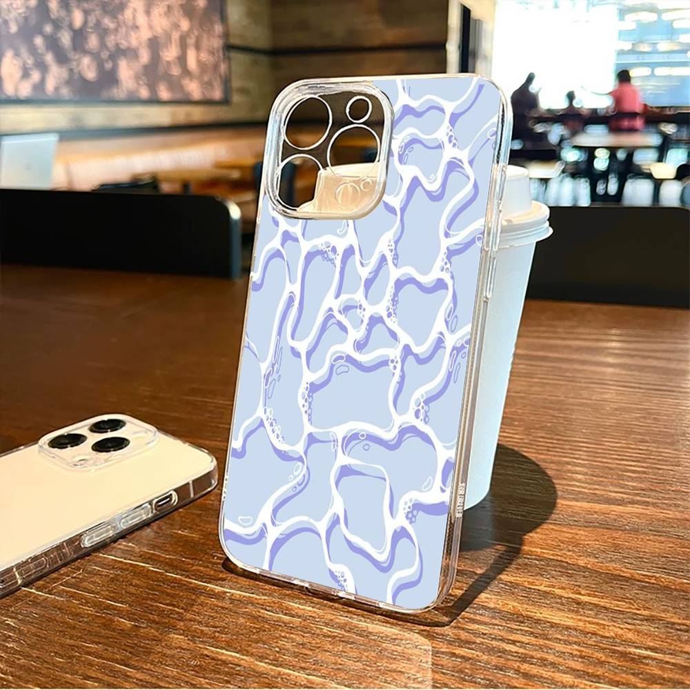 Текстура воды Чехол для телефона Для iPhone17,16,15,14,13,12,11 Plus,Pro Max Мягкий прозрачный чехол