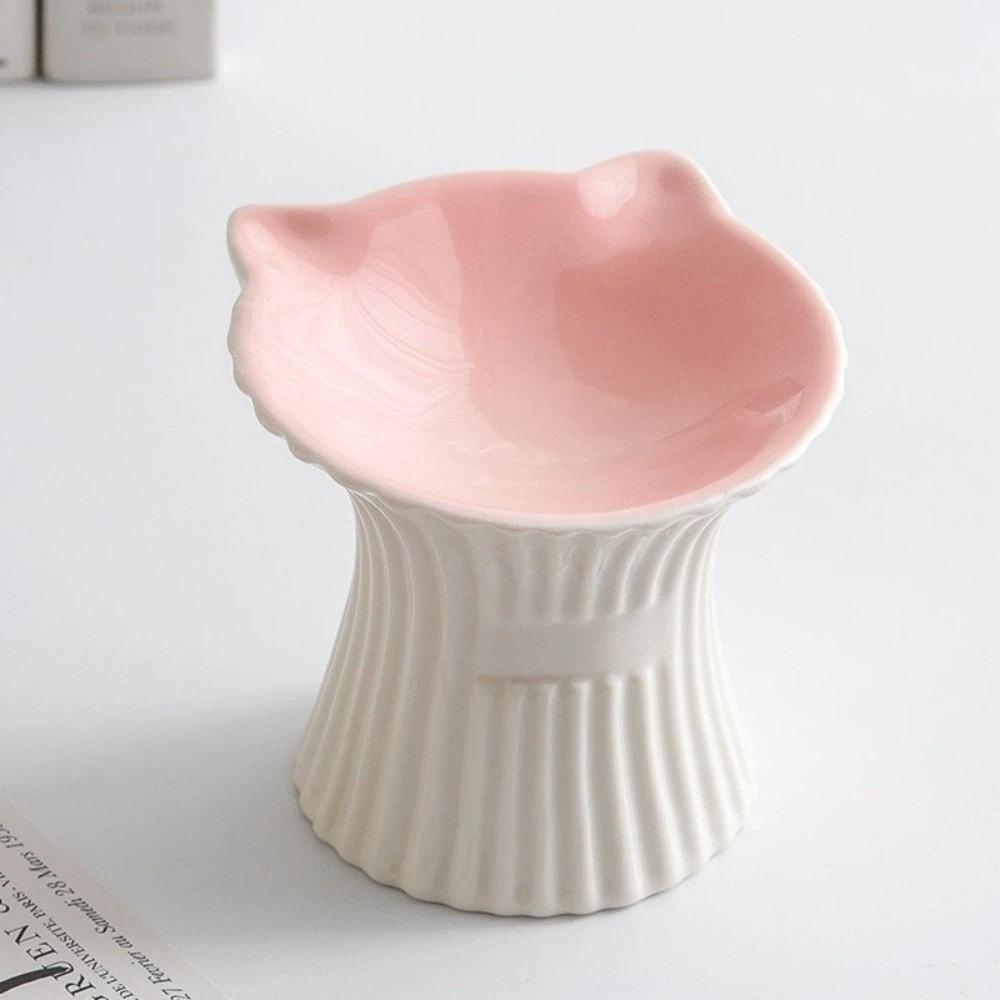 High Foot Dog Food Feeder Anti-Slip Base Cat Feeding Dish Cute Pet Drinking Bowl Food Feeding