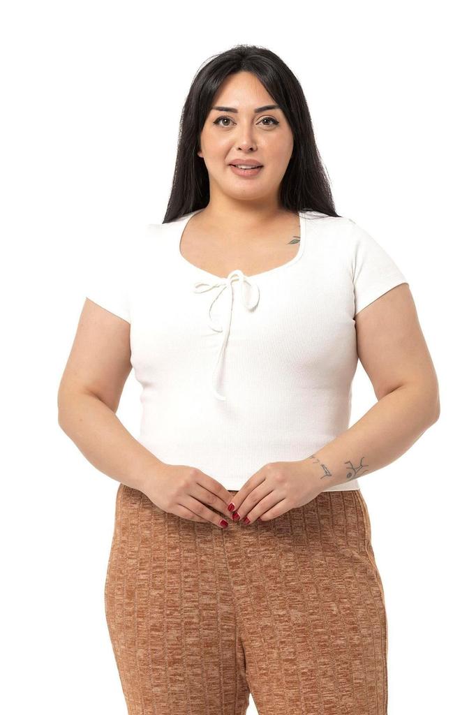 Women's Style Big Size Body Plus Size Half Sleeves Camisole Green Bodysuit With Lace Detail On The Chest