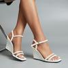 Fashion Elegant Vacation Pearl - Embellished Wedges Women, White Strappy Bridal Shoes, Chic Resort - Wear Footwear