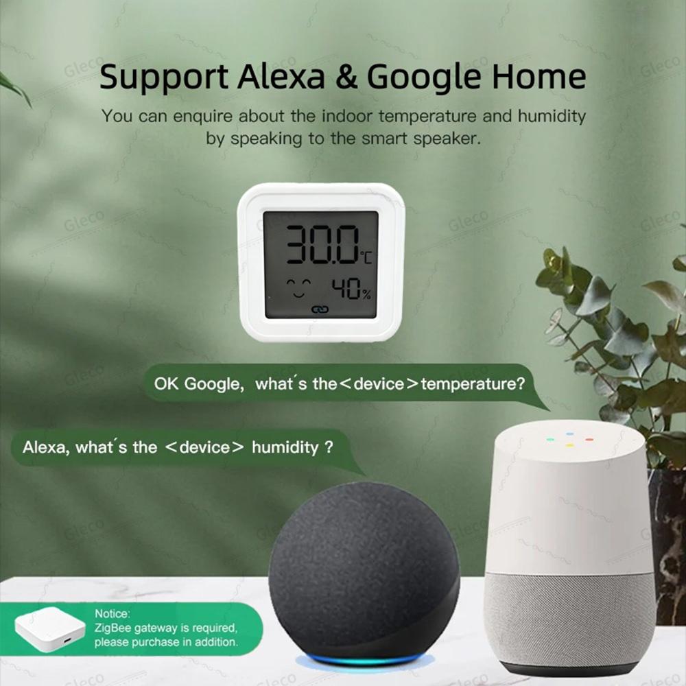 Zigbee Temperature Humidity Sensor Smart Home LCD Screen Thermometer Hygrometer APP Remote Work With Google Tuya Smart Life
