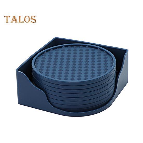 8 шт. подставка для напитков с держателем, нескользящая рифленая конструкция, силиконовая подставка, термостойкая, можно мыть в посудомоечной машине, коврик для чашки, принадлежности для бара