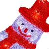 Christmas Glowing Snowman Decoration Decor for Room Indoor Outdoor Red Hat Height 22cm