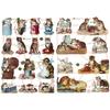 Die Cut Vintage - Chats - Multicolore - Papier - 2 Feuilles