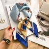 2025 Luxury Fashion Print 70*70cm Silk Square Scarf Women Soft Satin Hairband Neckerchief Tie Female Headband Foulard Bag Ribbon