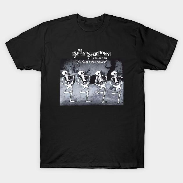Asian Size Men Print T-shirt The Skeleton Dance No-Cut Heat Transfer Print Cotton Tshirt