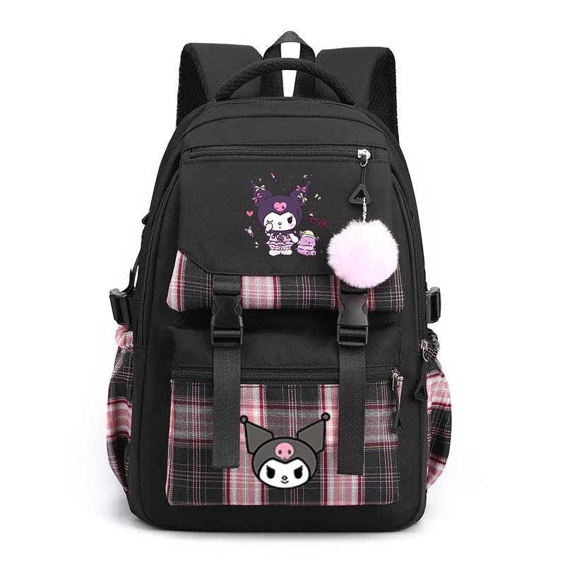 Cartoon Pattern College Style Backpack Large Capacity Junior High School High School Student Cute Style Schoolbag