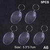 5Pcs Blank Photo Frame Keychain Clear Acrylic Keyring Insert Photo Split Key Pendant Diy Key Holder Couple Anniversary Gifts