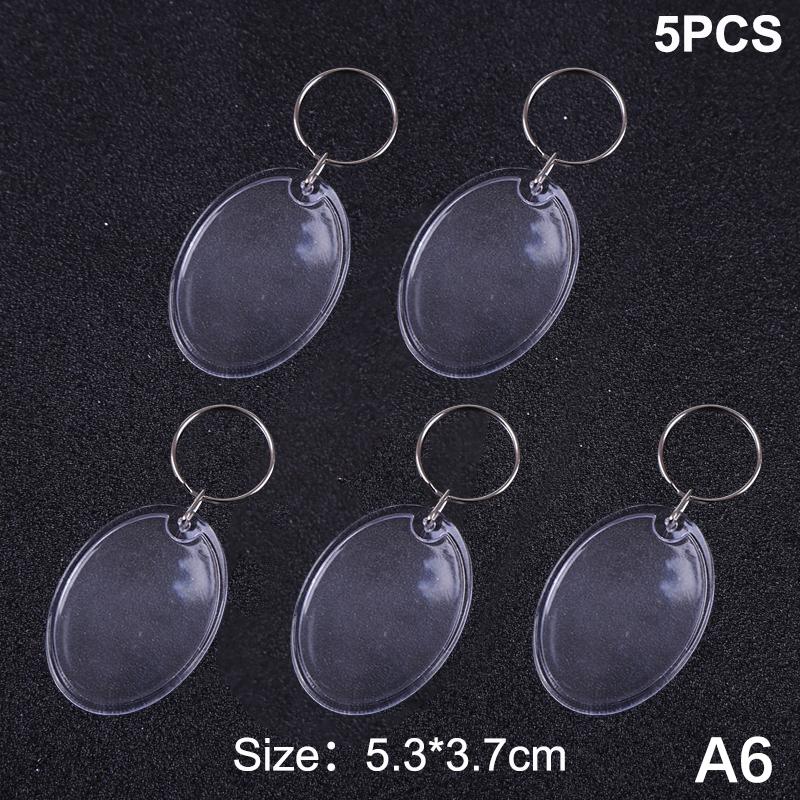 5Pcs Blank Photo Frame Keychain Clear Acrylic Keyring Insert Photo Split Key Pendant Diy Key Holder Couple Anniversary Gifts
