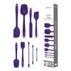 Drongo Jar Scraper Silicone Spatula Set 9 Pieces Black