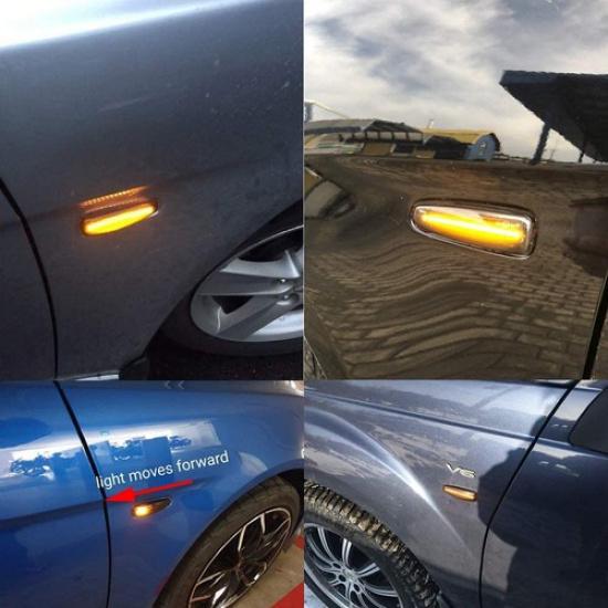For Mitsubishi 07-13 Outlander Bumper Smoked Amber LED Len Side Light Marker
