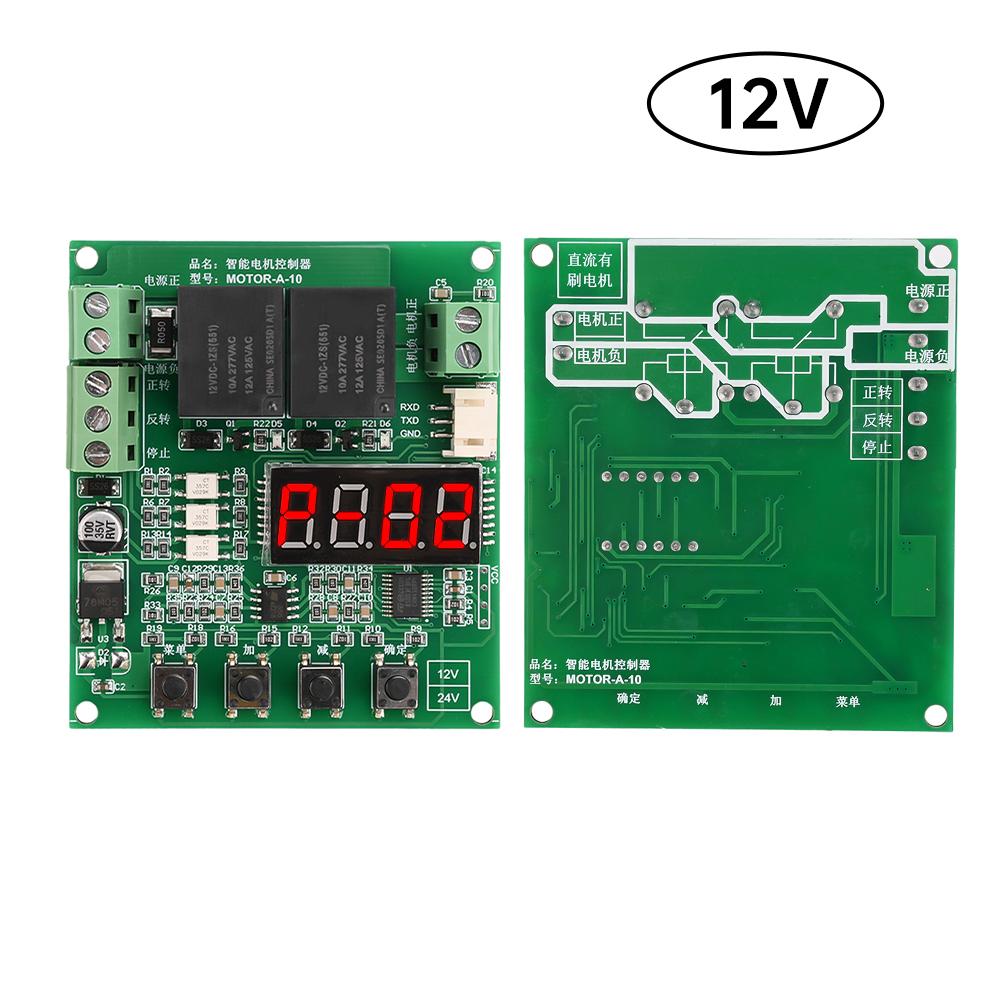DC 12V/24V Motor Drive Controller Governor Forward/Reverse Rotation Control with Limit Timing Delay Overcurrent Stall Protection