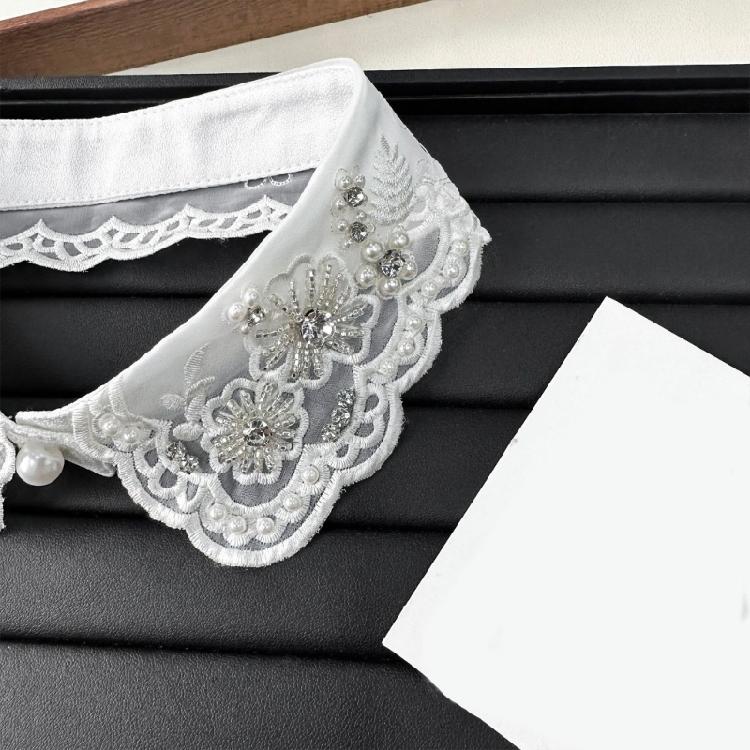 Элегантный многоразовый ложный воротник, украшенный искусственным жемчугом, удобный полиэстер, улучшитель воротника для деловой встречи