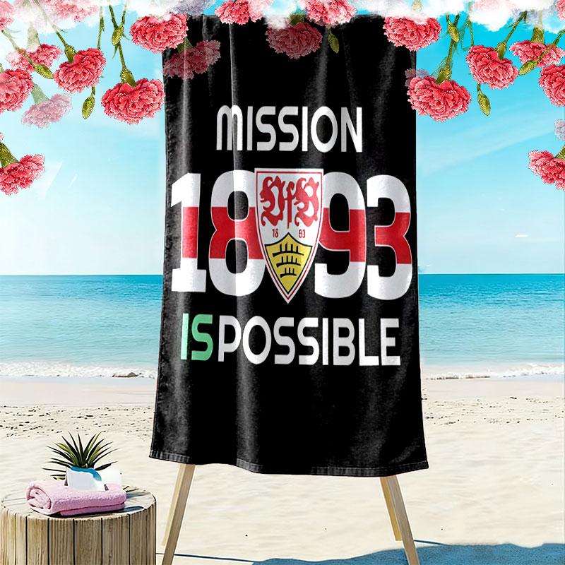 Stuttgart History Print Beach Towel, Large Soft Quick Dry Towel for Beach Camping Swimming