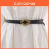 Retro Minimalist Womens Belt Metal Buckle Fashion Dress Decoration Waist Belt