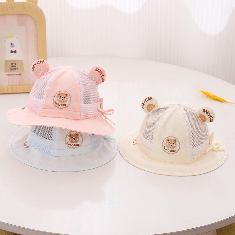 Cute Baby Summer Mesh Bucket Hat Breathable Sun Protection Visor Thin Trendy Cap For Boys And Girls