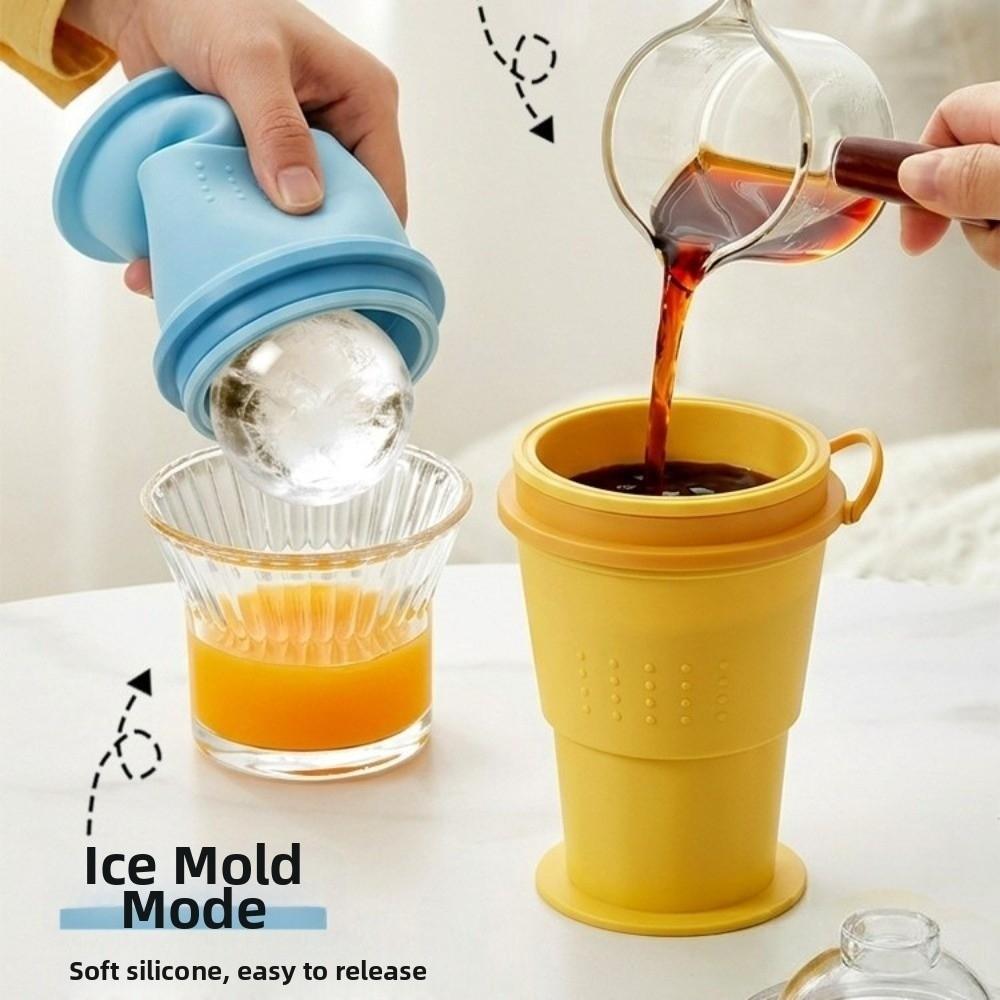 Leak-Proof Foldable Ice Ball Cup 2 in 1 Ice Cube Kettle Ice Maker & Drinking Cup Summer Outdoor