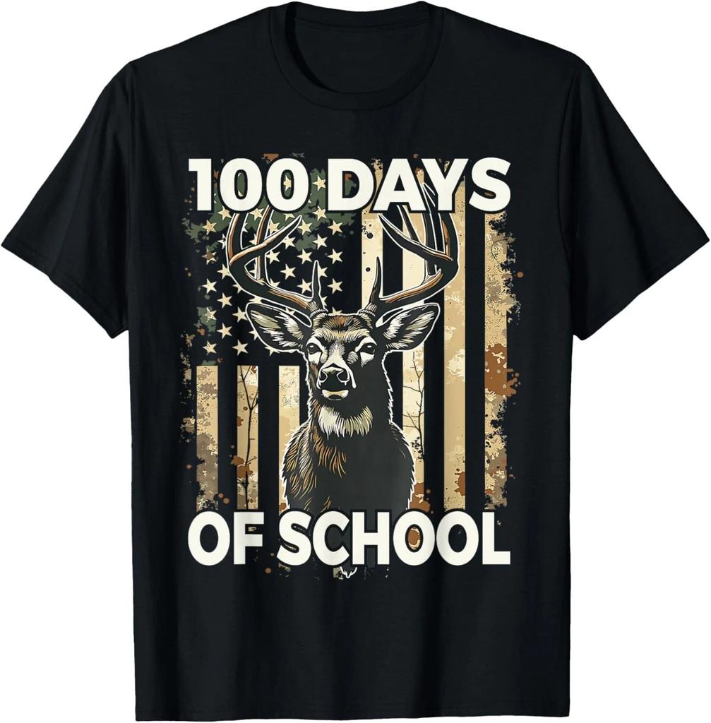 Bucked_ 100 Days Of School Deer Student Boy Girls 100th Day Gift Unisex T-Shirt