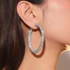 Luxury Rhinestone Hoop Earrings: Simple, Fashionable, and Exaggerated Design for Women