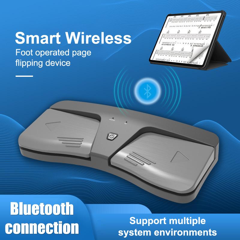 Беспроводная Bluetooth-педаль для перелистывания страниц Интеллектуальная беспроводная BT-педаль для перелистывания страниц Для электронных книг Пианино Гитара Ноты Перелистыватели