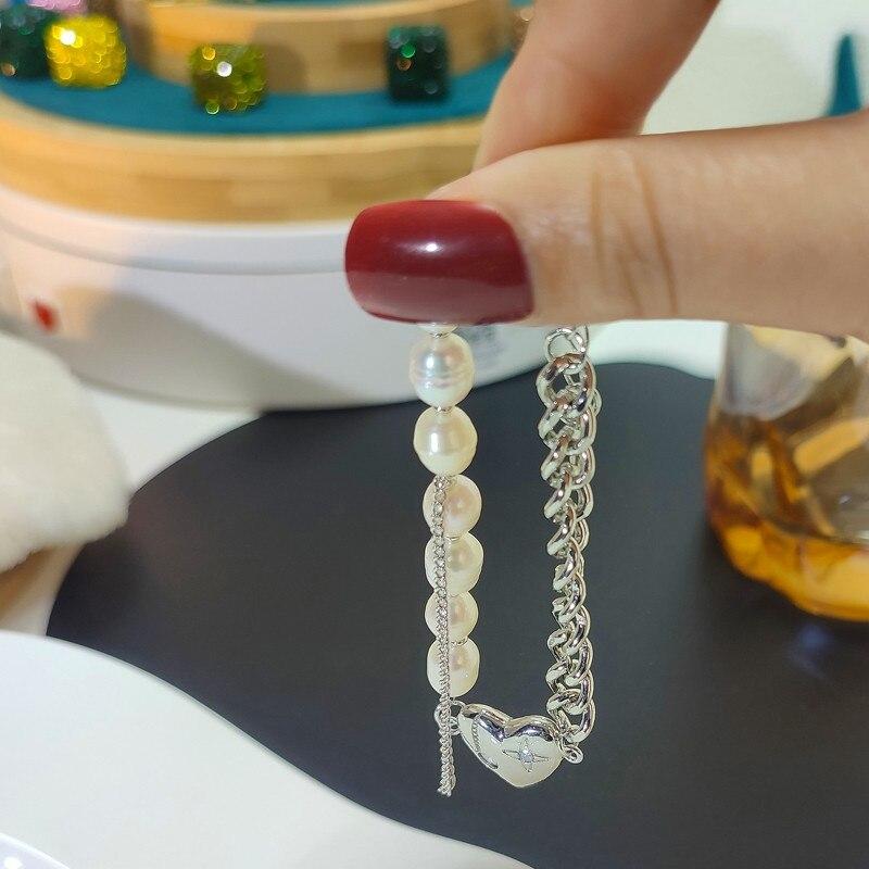 Браслет для женщин, французский винтажный пресноводный жемчуг, браслет Love, женский минималистский стиль личности