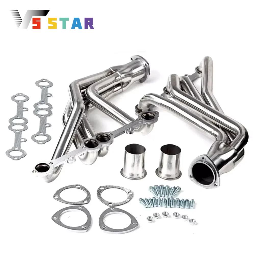 High Quality Exhaust Manifold FlowTech Headers Sliver For Chevy 283 302 305 307 327 350 400 Chevy Corvette 1963-1981