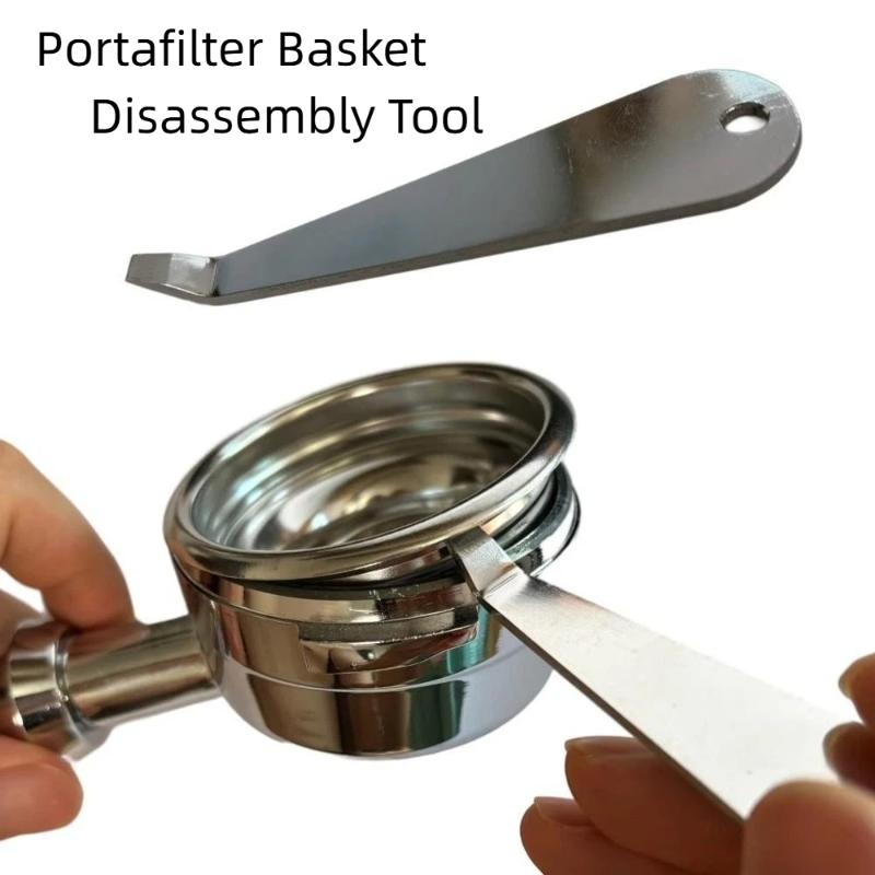 Инструмент для разборки корзины портафильтра Ручка эспрессо-машины из нержавеющей стали Инструмент для снятия фильтровой корзины Кофейные принадлежности для дома