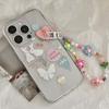 Белый Кролик Банни Бабочка Ins Граффити Счастливый Цветок Ins Imd Чехол Для Телефона Для Iphone 14promax 13 Promax 12 11 Pro Max Браслет