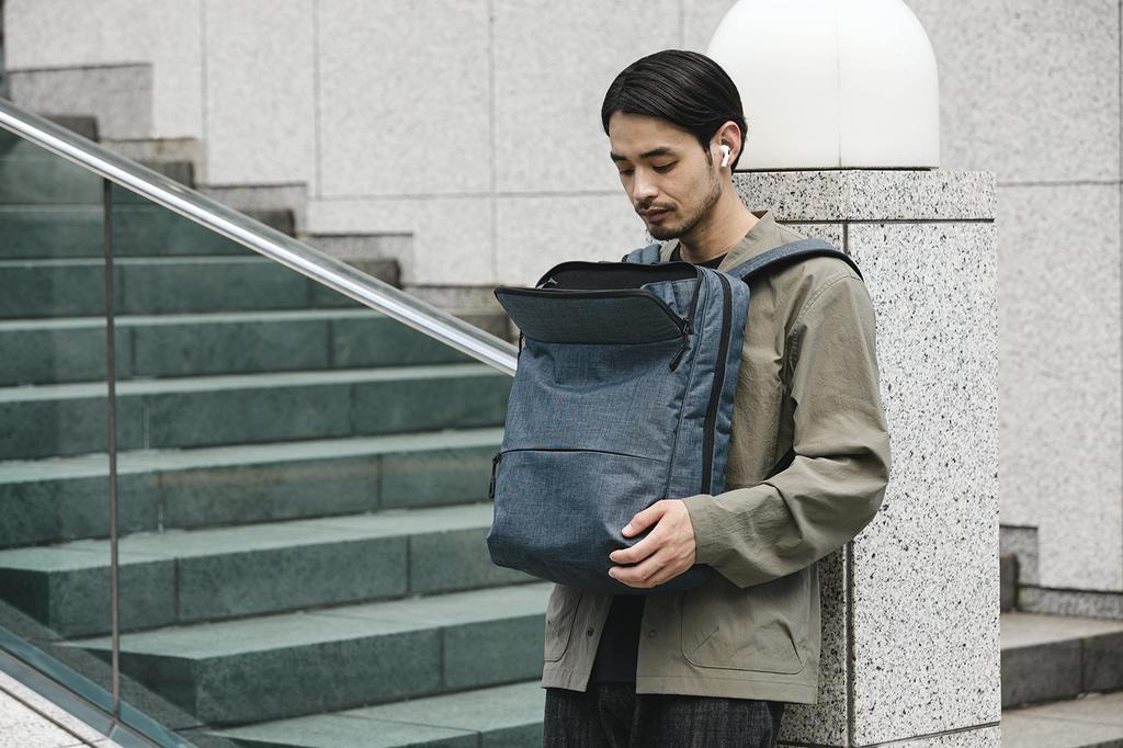 Ace Gene Front Pack R Business Backpack (No. 67823) with Smartphone Tray, Fits a B4 Size, 15.6-inch Laptop, and Front-Holding Design