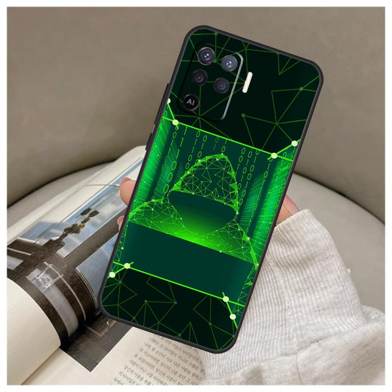 Кейс Хакерская Матрица для Oppo A17 A57 A77 A40 A78 A54 A74 A94 A76 A16 A96 A18 A60 A80 A38 A58 A98 A15 A5 Pro