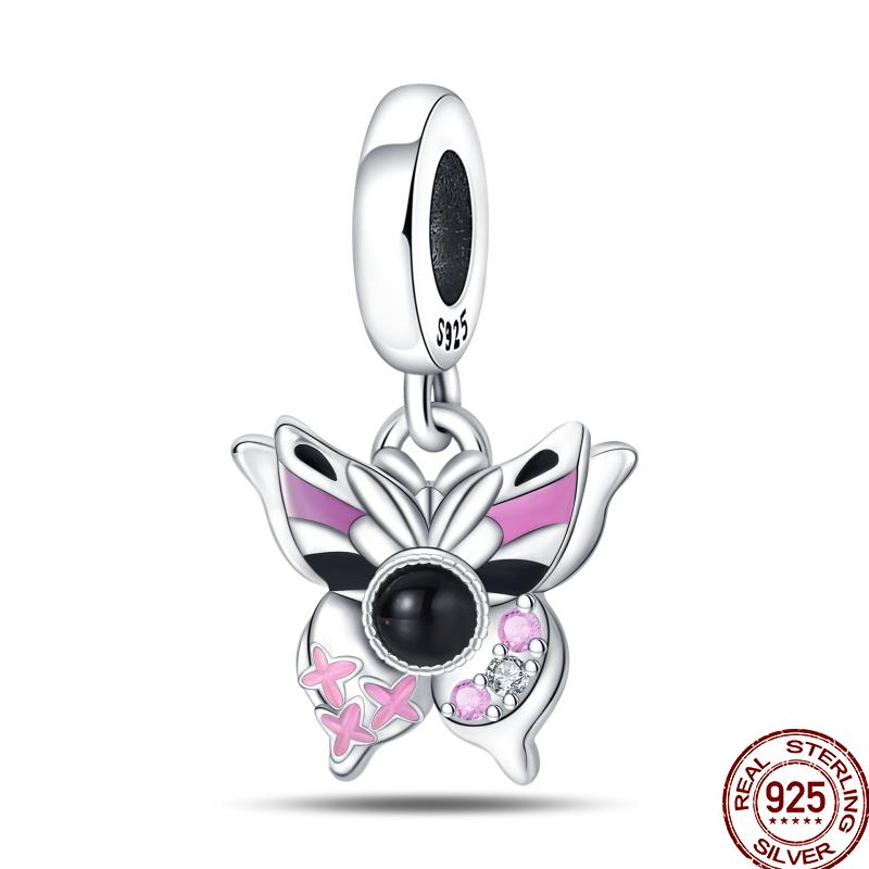 Медные пружинные бусины-подвески серии «Насекомые-бабочки», подарок, подходят для оригинального браслета 3 мм, сделай сам, на день рождения