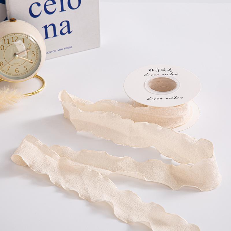 Лента-плиссе в виде листьев лотоса ручной работы длиной 4 см для самостоятельного изготовления цветов для торта и пряжи «рыбий хвост» для льняной упаковки