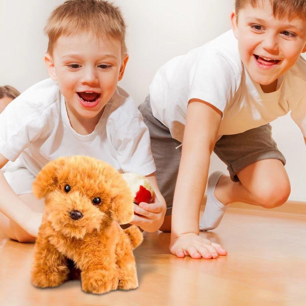 Simulation Plush Robot Dog Stuffed Animals Walking Dog Toy Lovely Realistic Robotic Puppy  Baby Toy