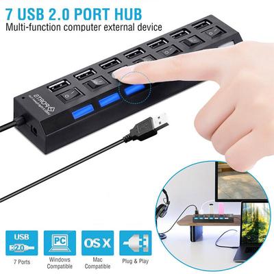 7 в 1 USB-концентратор USB 3.0 адаптер-сплиттер с переключателем управления Высокоскоростная USB-док-станция 5 Гбит/с для портативного компьютера