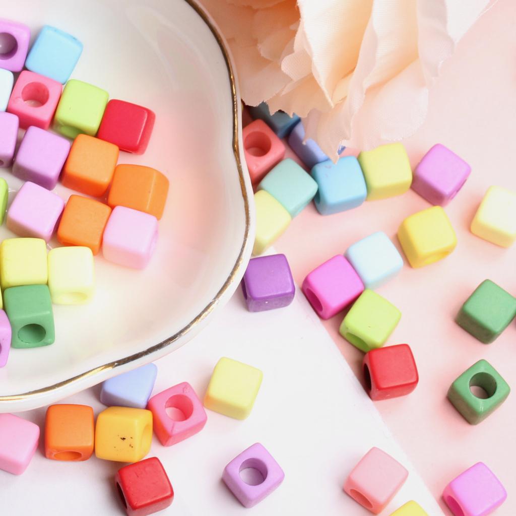 Акрил 200 шт. подвеска квадратное ожерелье браслет аксессуары 7 мм однотонные самодельные ювелирные изделия изготовление бусины россыпью бусины