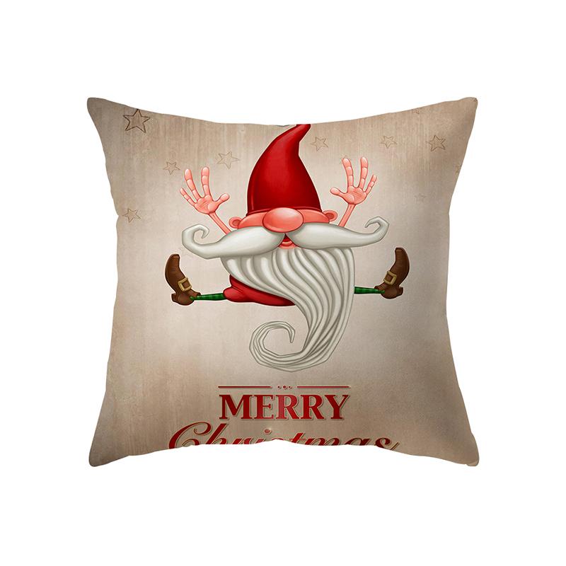 Santa Claus Christmas Theme Printed Pattern Cushion Cover Home Living Room Sofa Decoration Square Pillow Pillow Cover