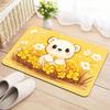 1pc, Cute Cartoon Bear with Flowers, 8mm Thick, Machine Washable, Rectangular Polyester Door Mat, PVC Backing, for Entryway, Lau