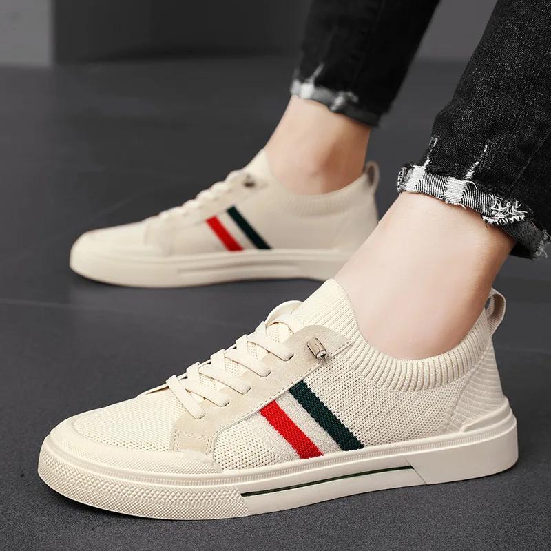 Breathable Men's Shoes Mesh Board Shoes Soft Soled Casual Sports Shoes Youth Trend Sneakers Slip-on Canvas Shoe