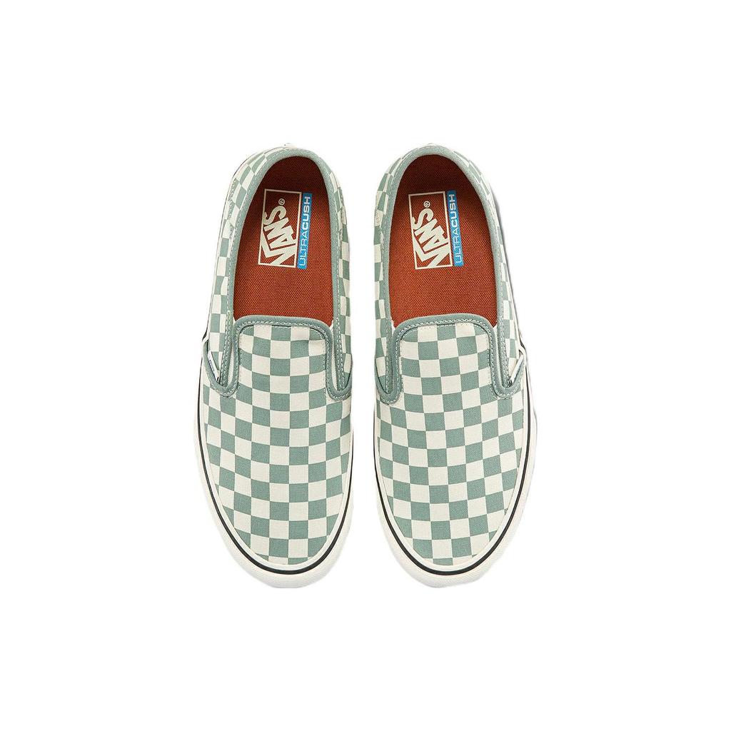Vans Slip-On Low Top Skate Shoes Green And White Checkerboard Unisex Sneakers VN0A5HYQB8O