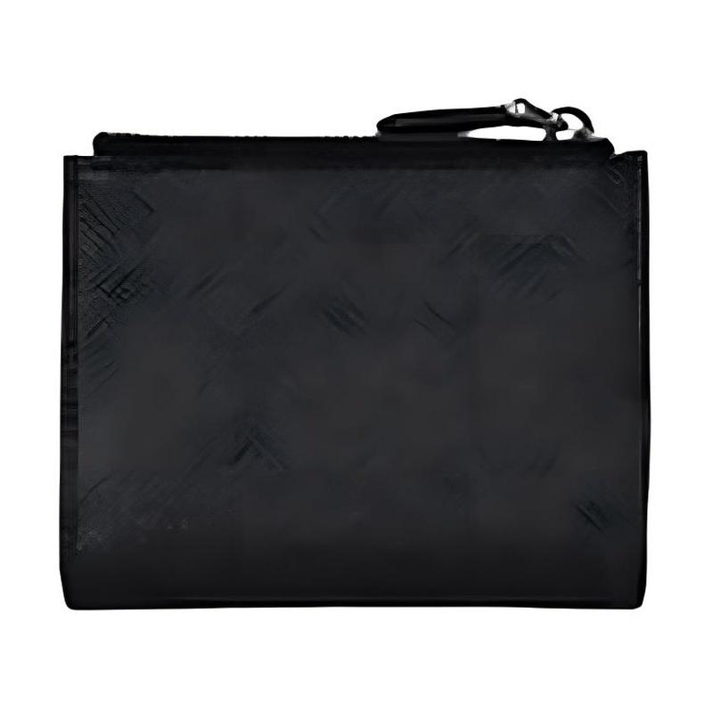 Prada Saffiano Enamel Metal Triangle Logo Snap Closure Natural Leather Wallet Women's Black
