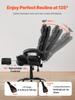 Executive Office Chair High Back Chair with Footrest Lumbar Pillow Black