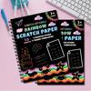 Smooth Color Drawing Paper Colorful Glitzy Paper Note Interesting Rainbow Scratch Book  Kids Gift