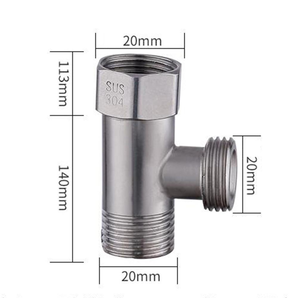 Toilet Diverter Valve Copper G1/2" T-Valve Bidet Sprayer Shower Fitting Water Heater Live Joint Plating Three-Way Device