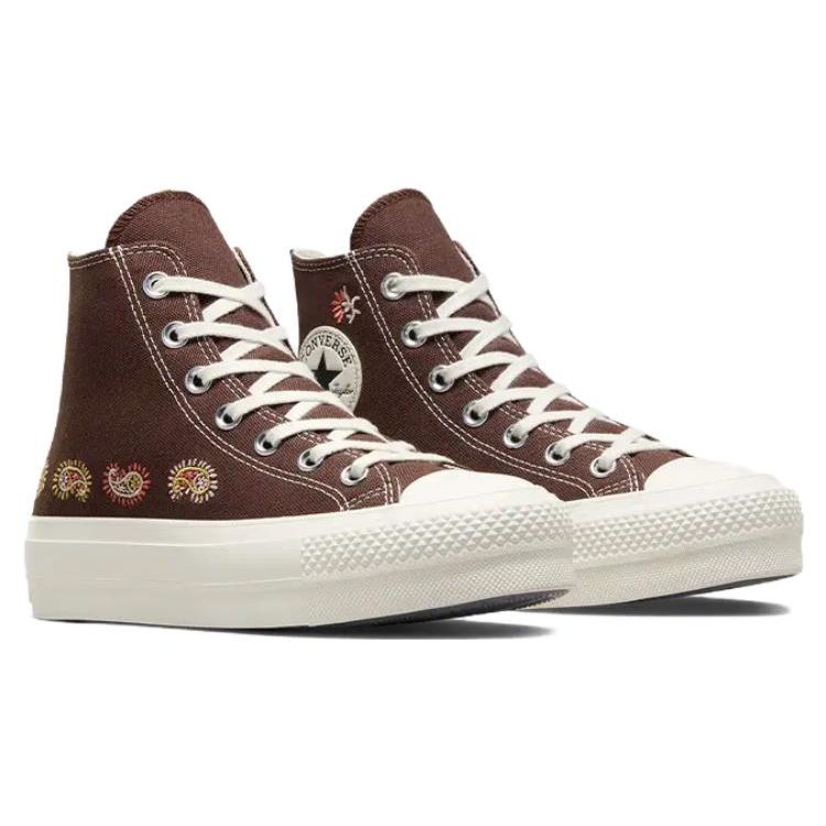 Converse All Star Lift Удобные Универсальные Прочные Амортизирующие Высокие Кеды из Канваса Женские Кроссовки Коричневые A08174C