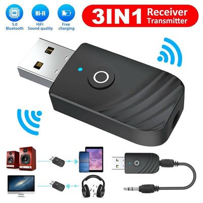 Беспроводной USB-совместимый с Bluetooth 5.0 аудиоприемник-передатчик 2-в-1 автомобильный Bluetooth-совместимый