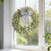 Рождественская имитация зеленого растения Венок из листьев денежного дерева Виноградная лоза Кольцо Домашнее украшение для подвешивания на окно или дверь 40 см