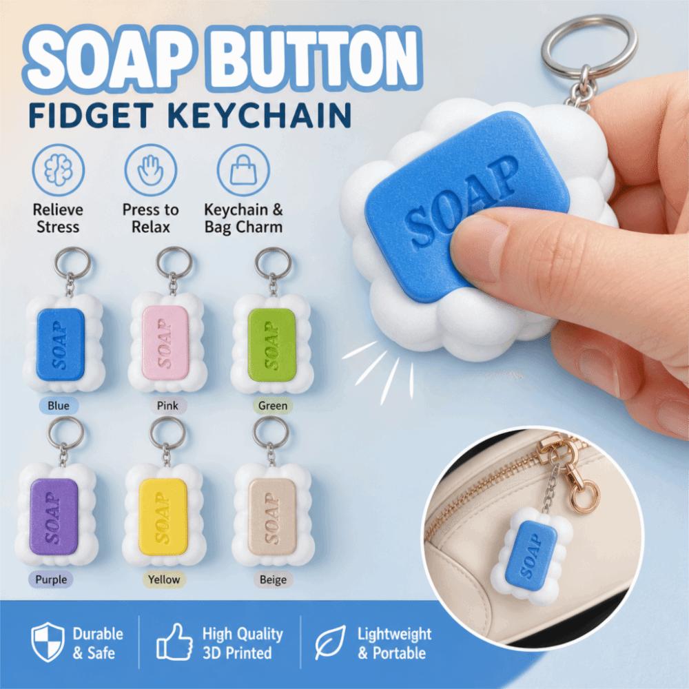 Press-Type Calming Keychain Keys Stress Relief Keyboard Clicker Key Chain Decompression Gift